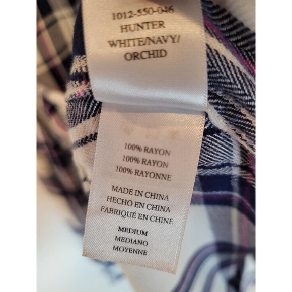 Rails Hunter White Orchid Flannel Plaid Shirt Size Medium - Picture 6 of 6